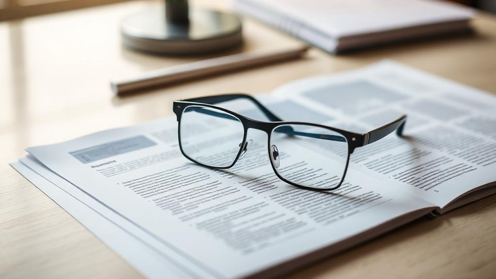 Glasses on documents