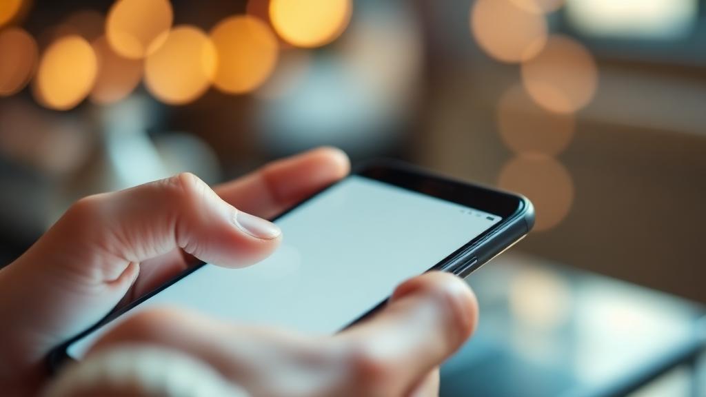 Hands scrolling on phone